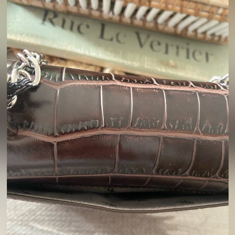 Snob Essentials Brown Embossed Croc Pattern Purse - Picture 4 of 11